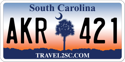 SC license plate AKR421