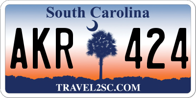 SC license plate AKR424