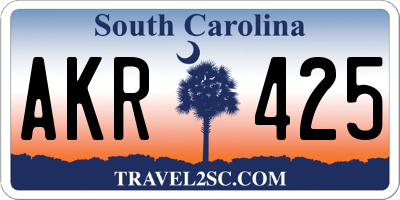 SC license plate AKR425