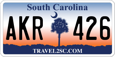 SC license plate AKR426
