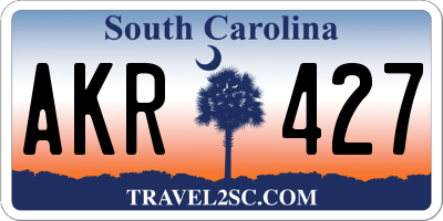 SC license plate AKR427
