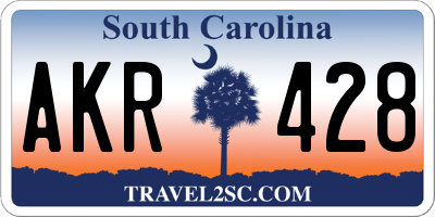 SC license plate AKR428