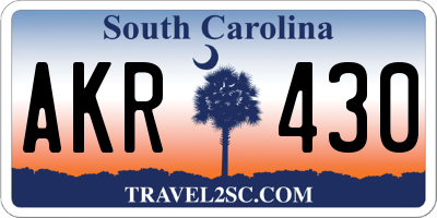 SC license plate AKR430