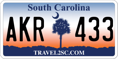 SC license plate AKR433