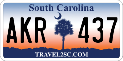 SC license plate AKR437