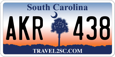 SC license plate AKR438