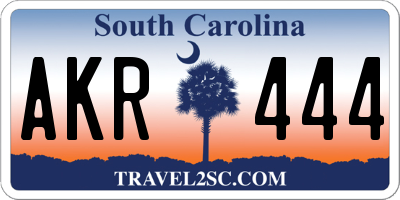 SC license plate AKR444