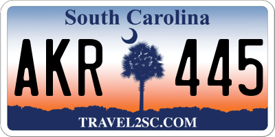 SC license plate AKR445