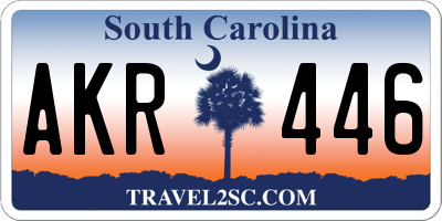 SC license plate AKR446
