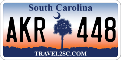 SC license plate AKR448