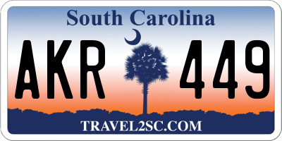 SC license plate AKR449