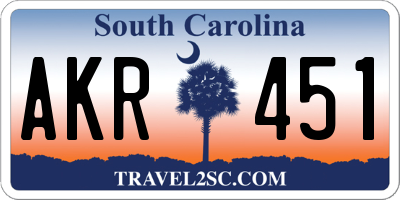 SC license plate AKR451
