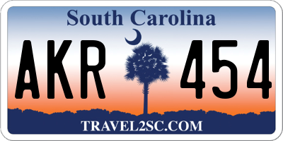 SC license plate AKR454