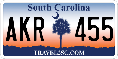 SC license plate AKR455