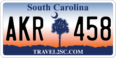SC license plate AKR458
