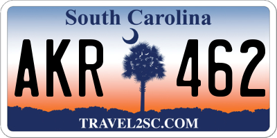 SC license plate AKR462