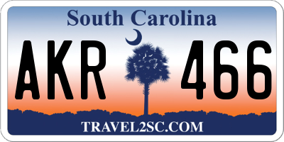 SC license plate AKR466
