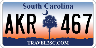 SC license plate AKR467