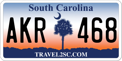 SC license plate AKR468