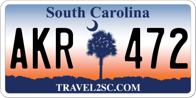 SC license plate AKR472