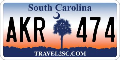 SC license plate AKR474
