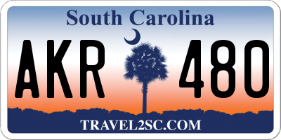 SC license plate AKR480