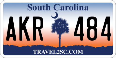 SC license plate AKR484