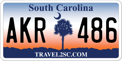 SC license plate AKR486