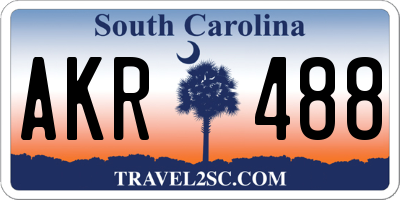 SC license plate AKR488