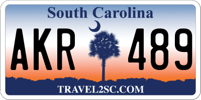 SC license plate AKR489