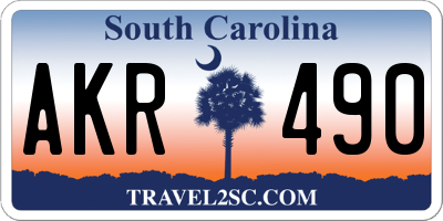 SC license plate AKR490