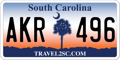 SC license plate AKR496
