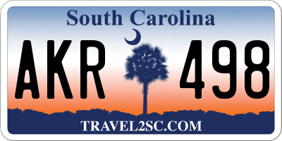 SC license plate AKR498