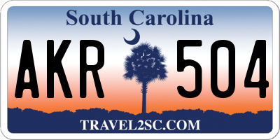 SC license plate AKR504
