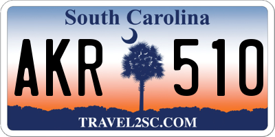 SC license plate AKR510