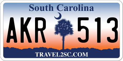 SC license plate AKR513