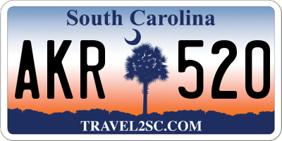 SC license plate AKR520
