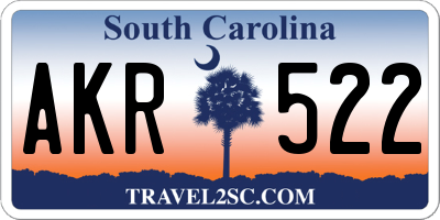 SC license plate AKR522