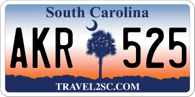 SC license plate AKR525