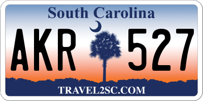 SC license plate AKR527