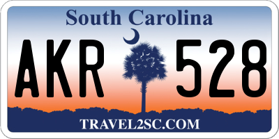 SC license plate AKR528