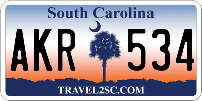 SC license plate AKR534