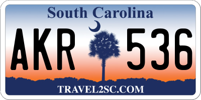 SC license plate AKR536
