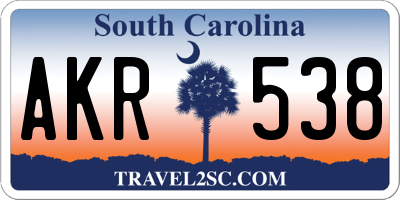 SC license plate AKR538