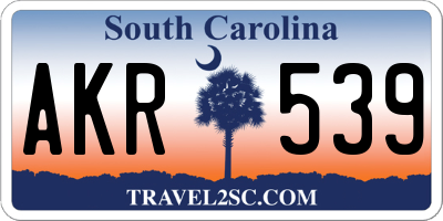 SC license plate AKR539