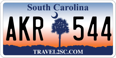 SC license plate AKR544