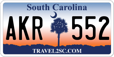 SC license plate AKR552