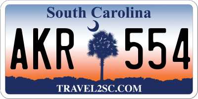 SC license plate AKR554