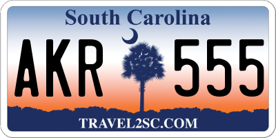SC license plate AKR555