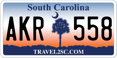 SC license plate AKR558